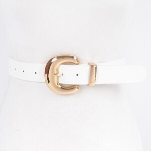 White Gold Buckle Belt
